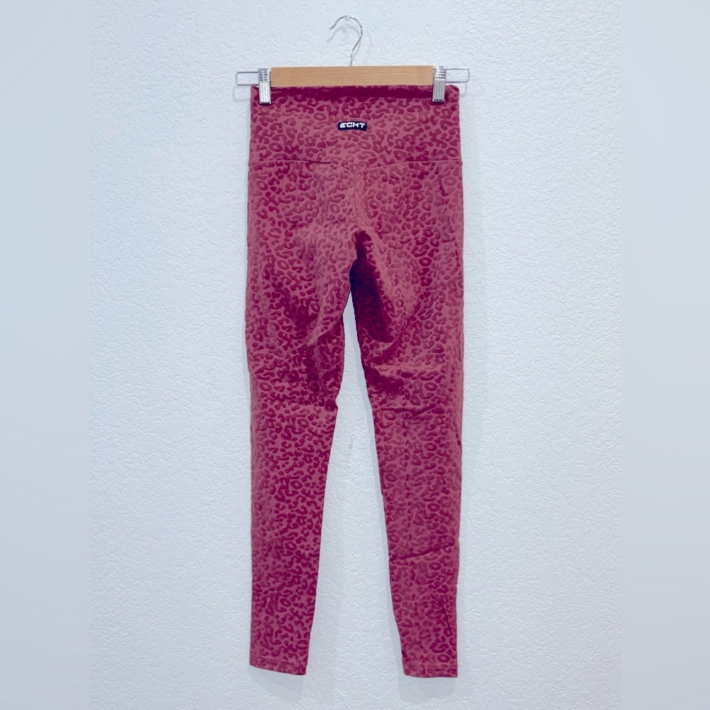 Pink velvet and silk Echt leggings